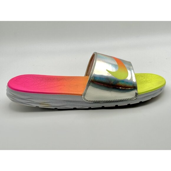2016 Nike Benassi Solarsoft Rio Olympics USA sz 12 Pink & Lemon Slides Pre-Owned main image 7
